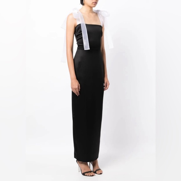 NWT Reformation Kacia Dress in Black with White Bows - Picture 1 of 7